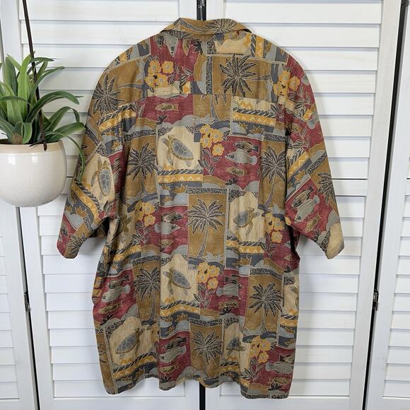 Vtg Tori Richard XL Honolulu Hawaiian Camp Shirt Turtle Fish Button Up‎ Tropical - Picture 6 of 10